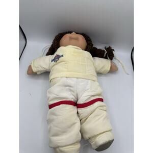 VTG Cabbage Patch Kids Young Astronauts Suit Girl Doll 1985 Brown Hair And Brown